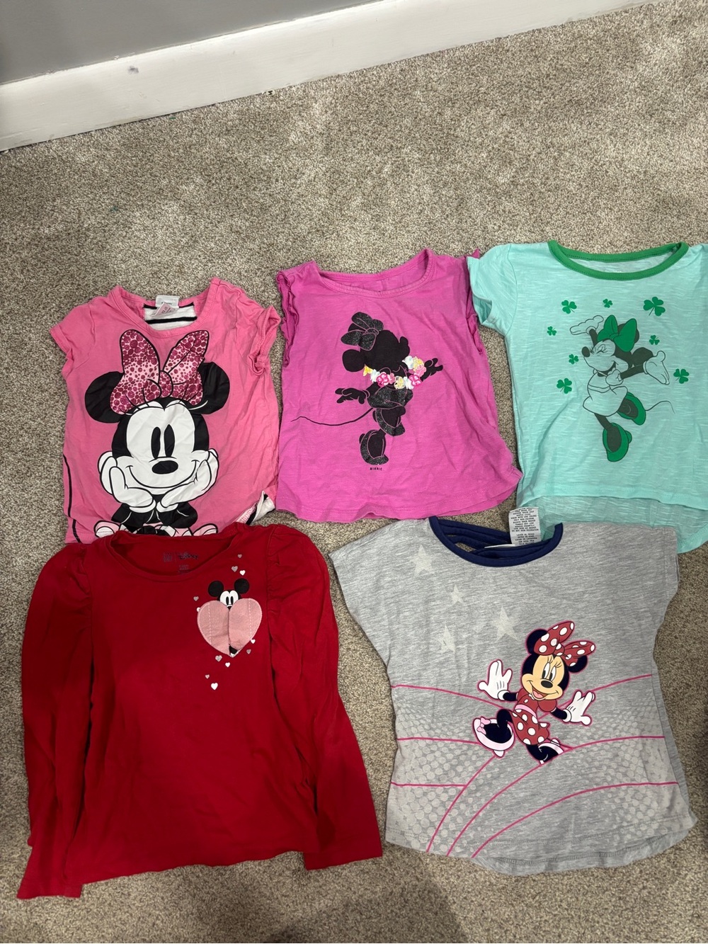 Lot of Toddler Girl Minnie Mouse Shirt Bundle 3T Gap Disney short sleeve tee